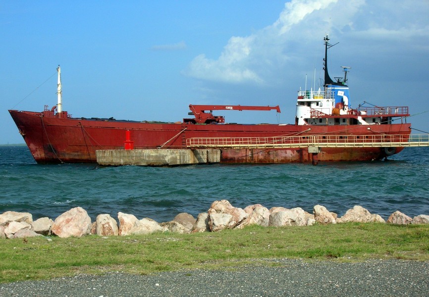 Cargo ship ready for scrapping