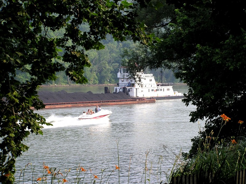 Coal barge on the mon river