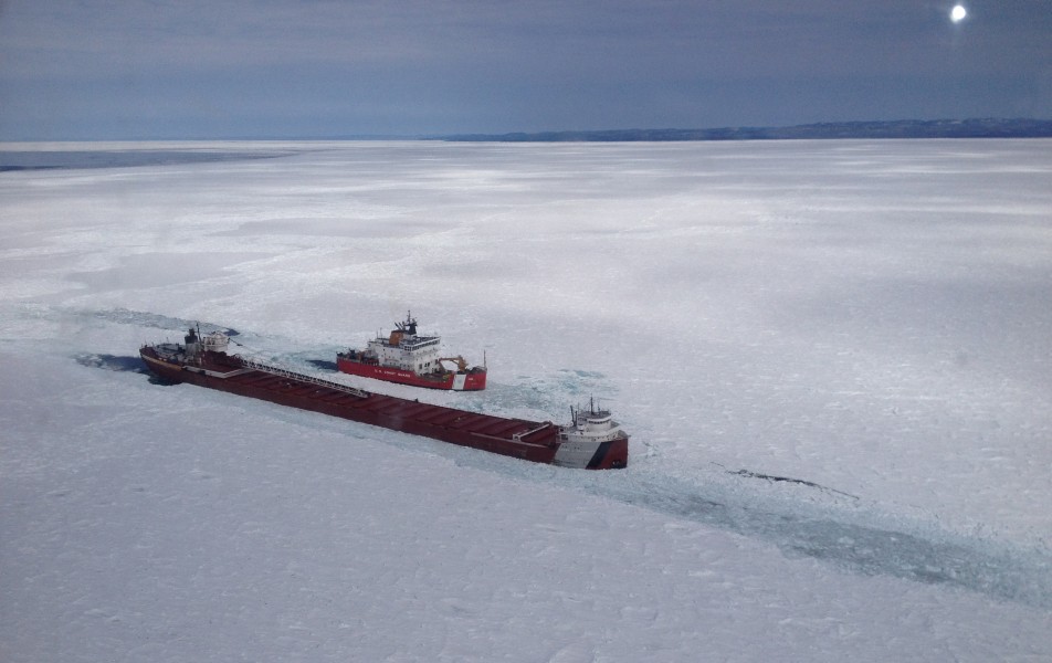 Coast Guard escorts commerce through Lake Superior Ice 140403-G-ZZ999-001