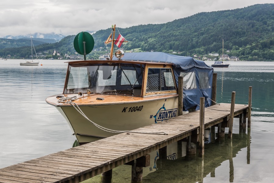 Poertschach Johannaweg Landesteg mit Motorboot Kontiki 24052015 3950