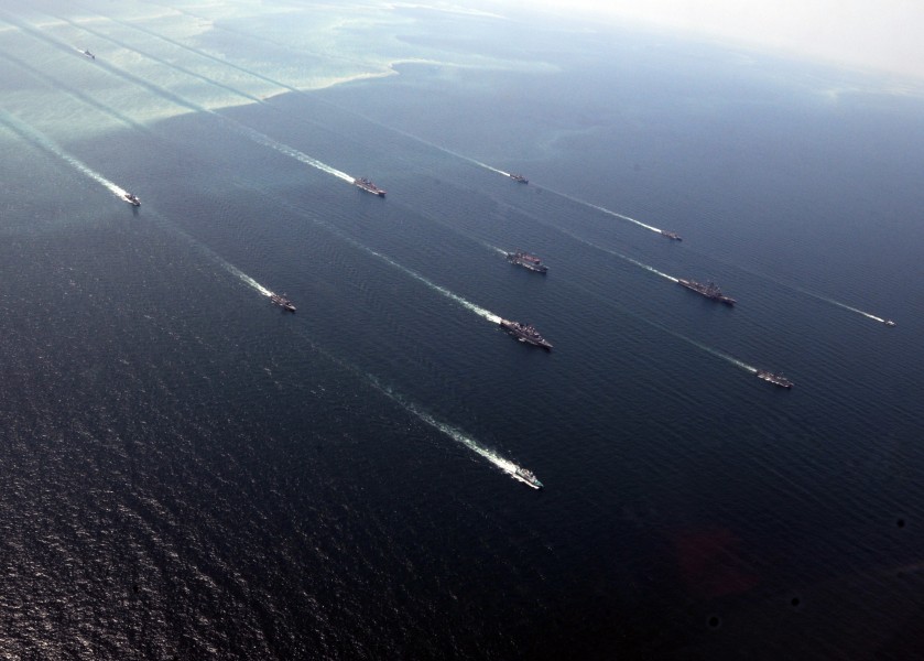 Ships in formation during exercise Sea Breeze 2010