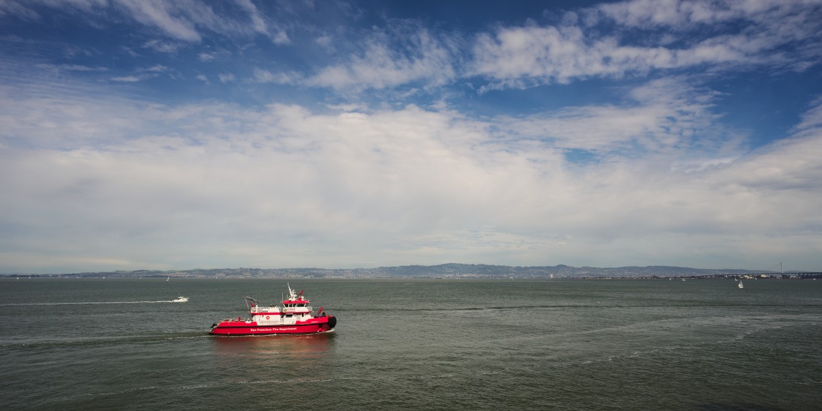 St Francis Fireboat in the San Francisco bay