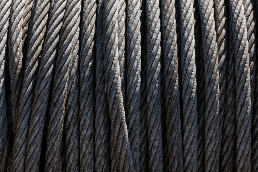 Steel wire rope on a drum