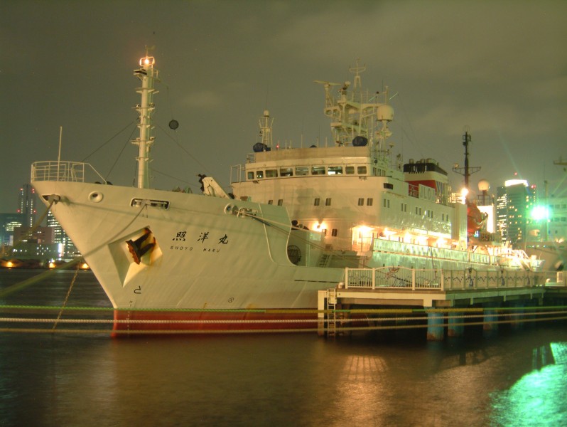 Syouyou-maru, an investigation ship of Ministry of Agriculture, Forestry and Fisheries ,at the Harumi Pier of Tokyo Port