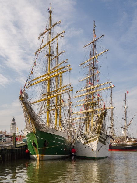 Tall Ship races Harlingen 2014 - Alexander von Humboldt II and Sorlandet in the back Stad Amsterdam