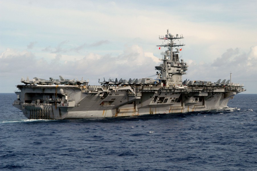 US Navy 030816-N-7267C-001 The nuclear-powered aircraft carrier USS Carl Vinson (CVN 70) sails in the South China Sea completing seven months of a scheduled deployment