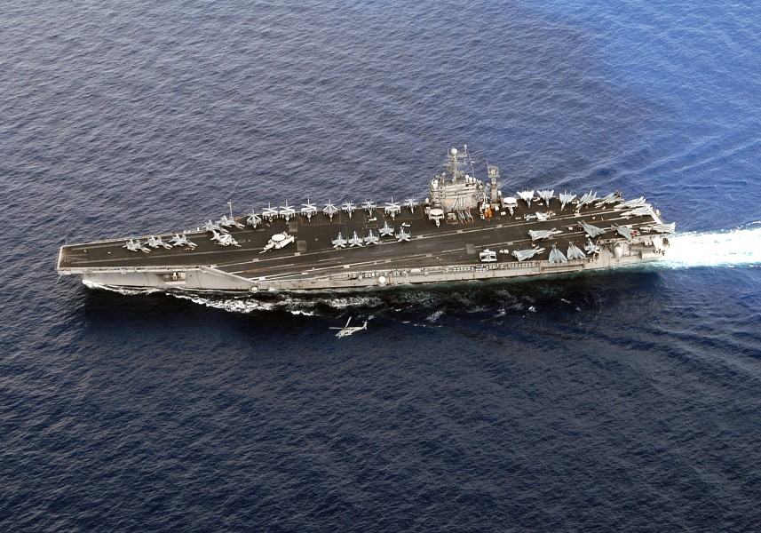 US Navy 050715-N-8163B-041 The Nimitz-class aircraft carrier USS Theodore Roosevelt (CVN 71) underway in the Atlantic Ocean