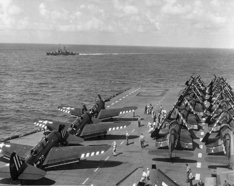 USS Antietam flight deck 1945