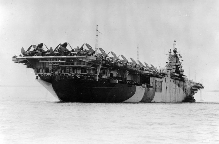 USS Essex leaving SF stern 1944