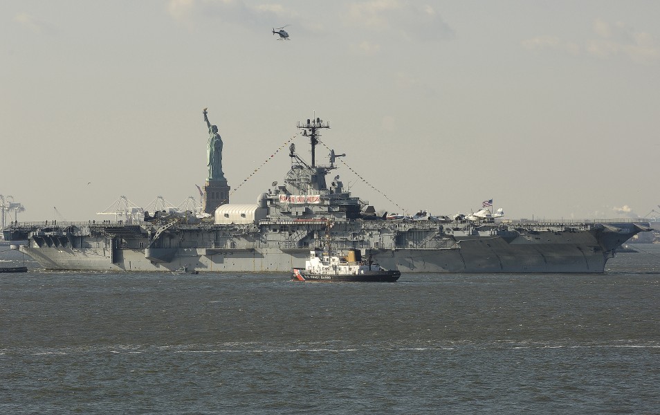 USS Intrepid (CVS-11) being towed to Bayonne NJ 2006