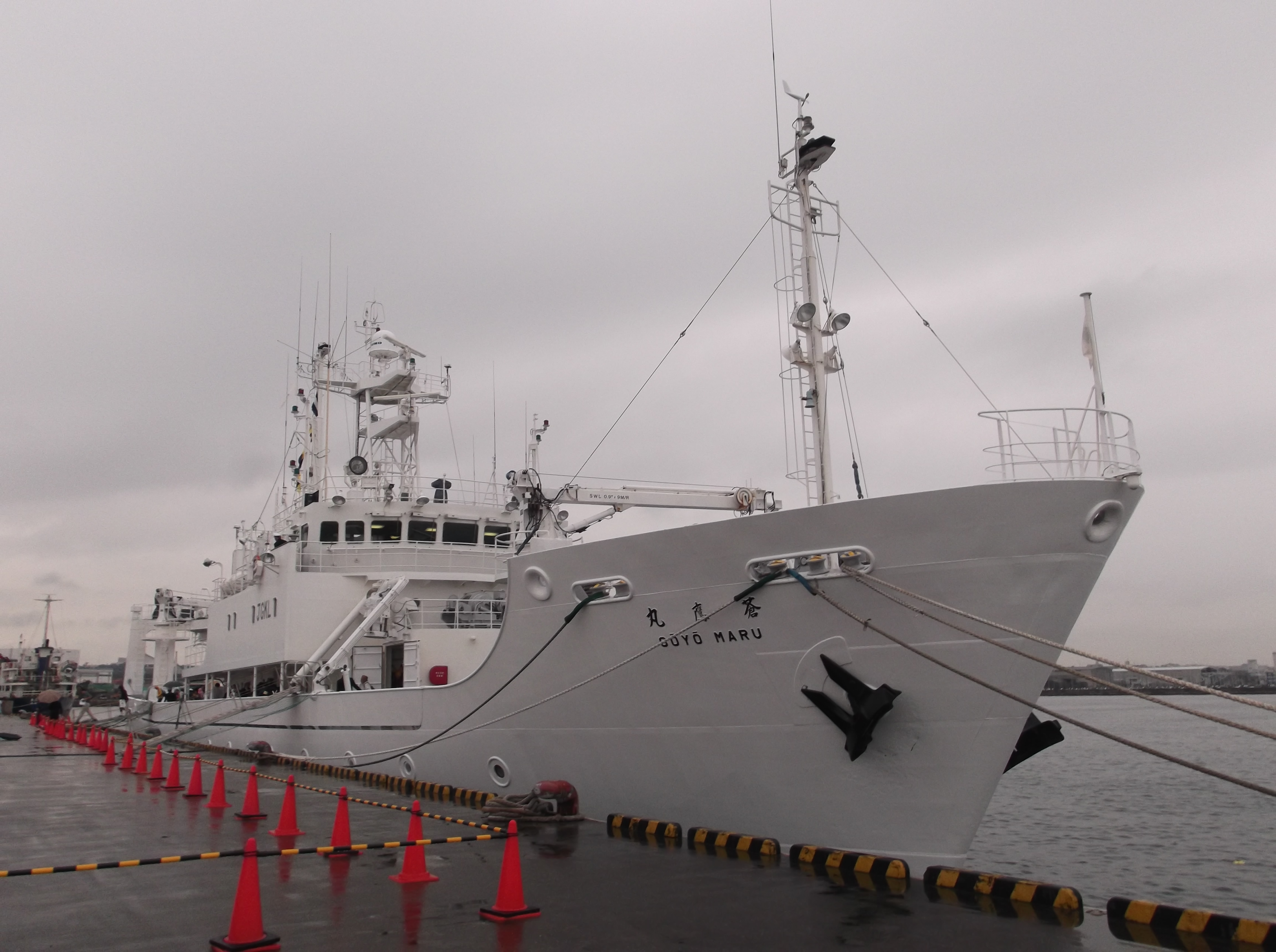 Soyo-maru, an investigation ship of National Research Institute of Fisheries Science,Fisheries Research Agency, at the Kanazawa Pier of Yokohama Port