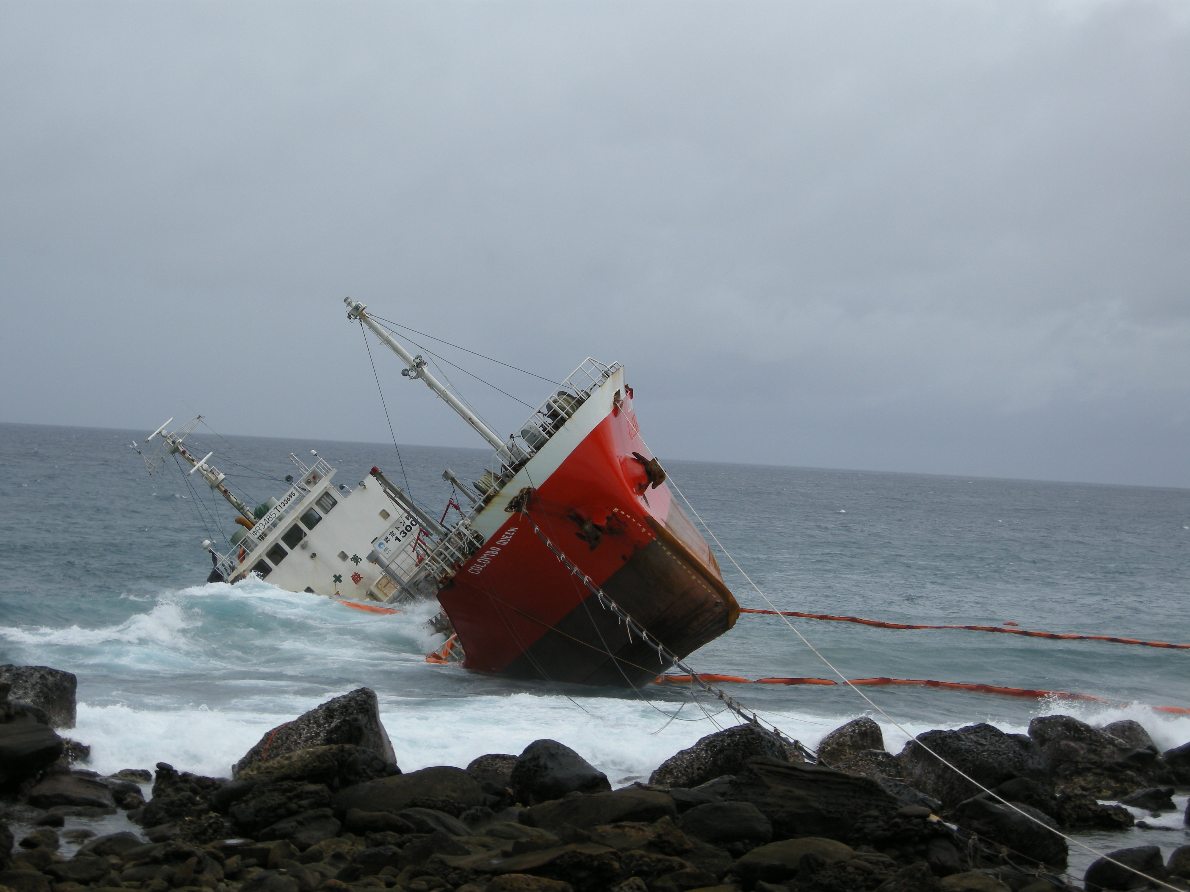 The Colombo Queen run aground during Linfa