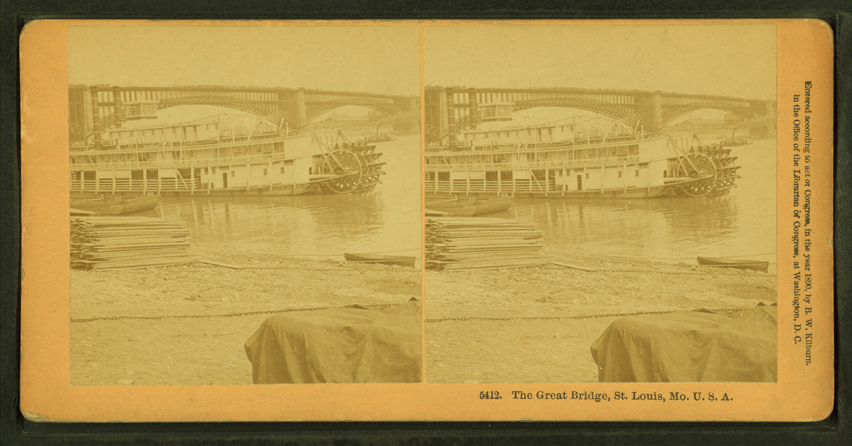 The Great Bridge, St. Louis, Missouri, by Kilburn, B. W. (Benjamin West), 1827-1909