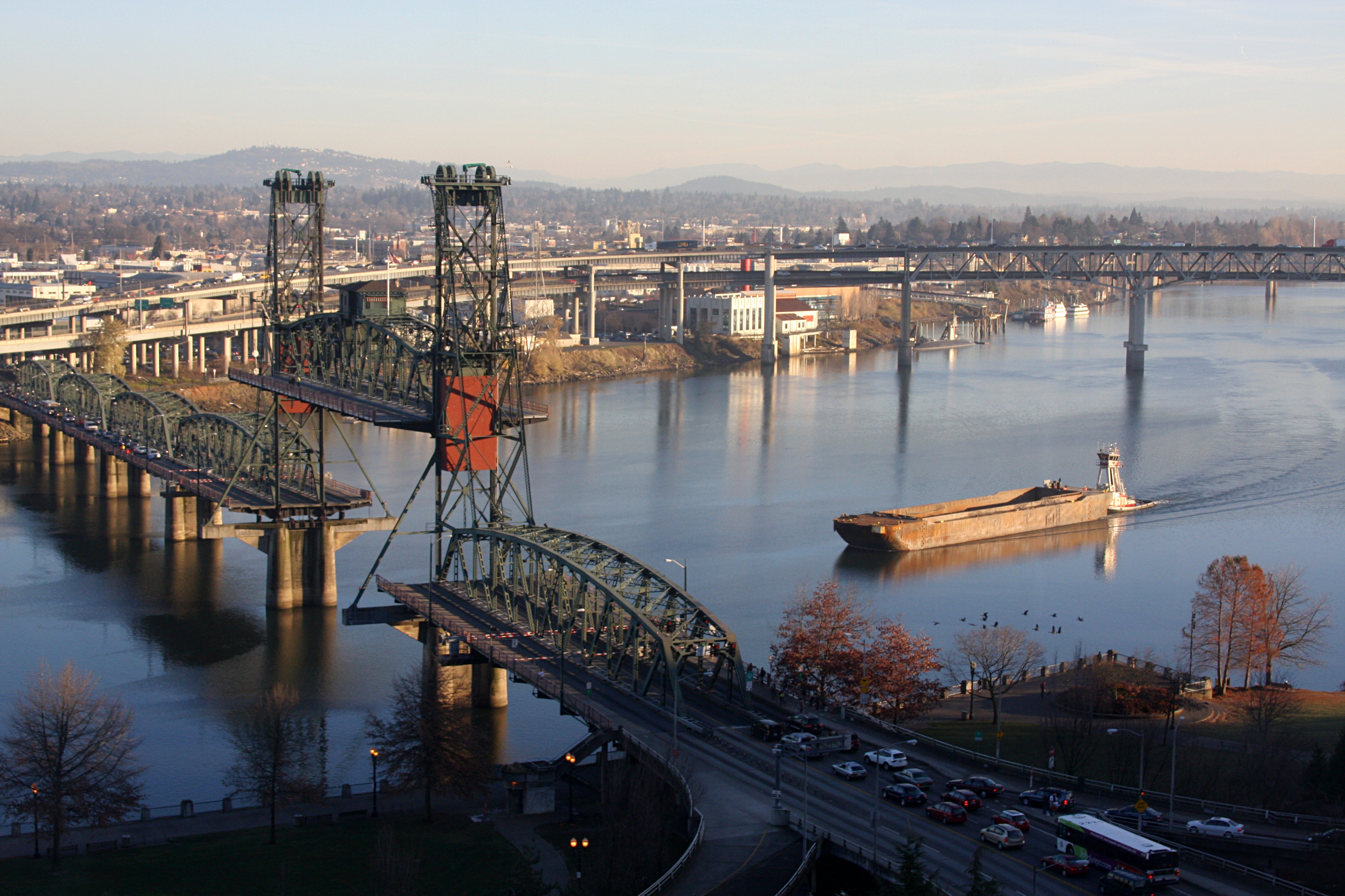 Tug & barge, willamette river -a