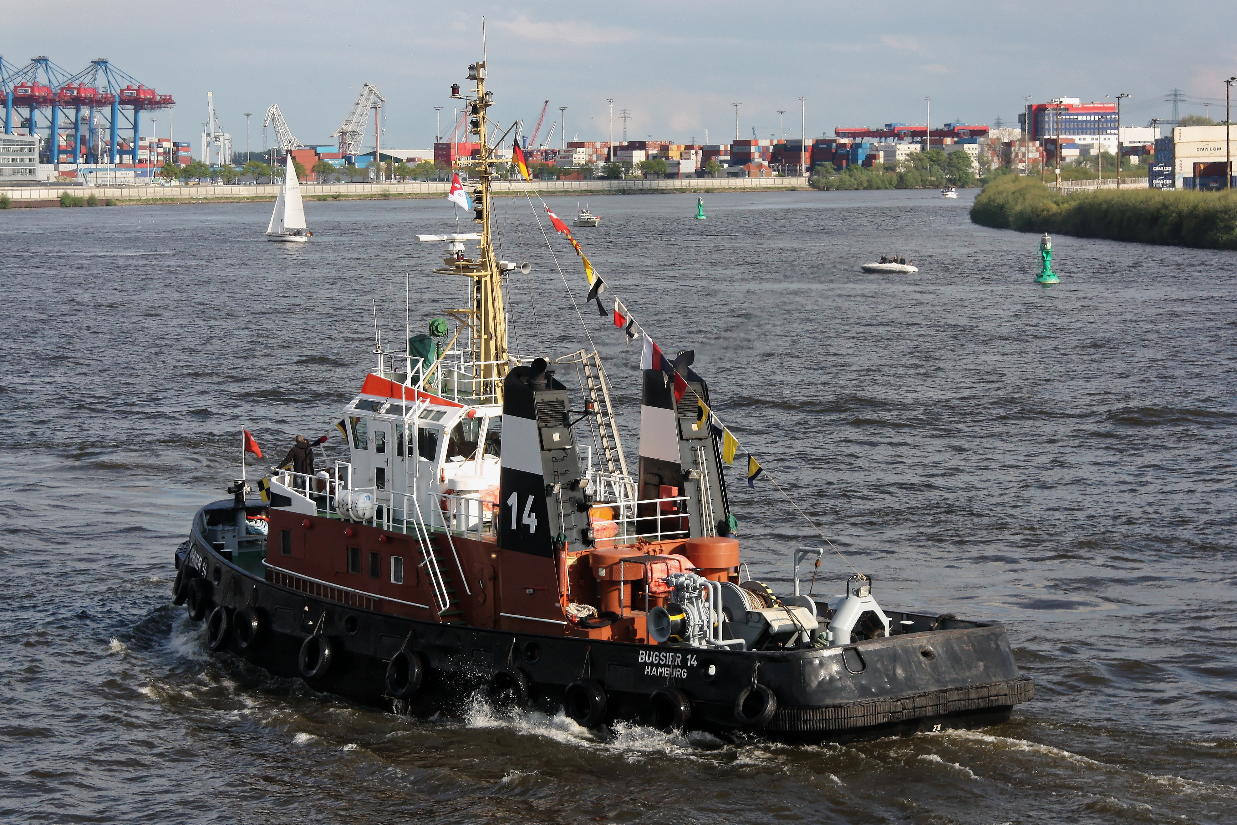 Tugboat Bugsier 14 in port of Hamburg