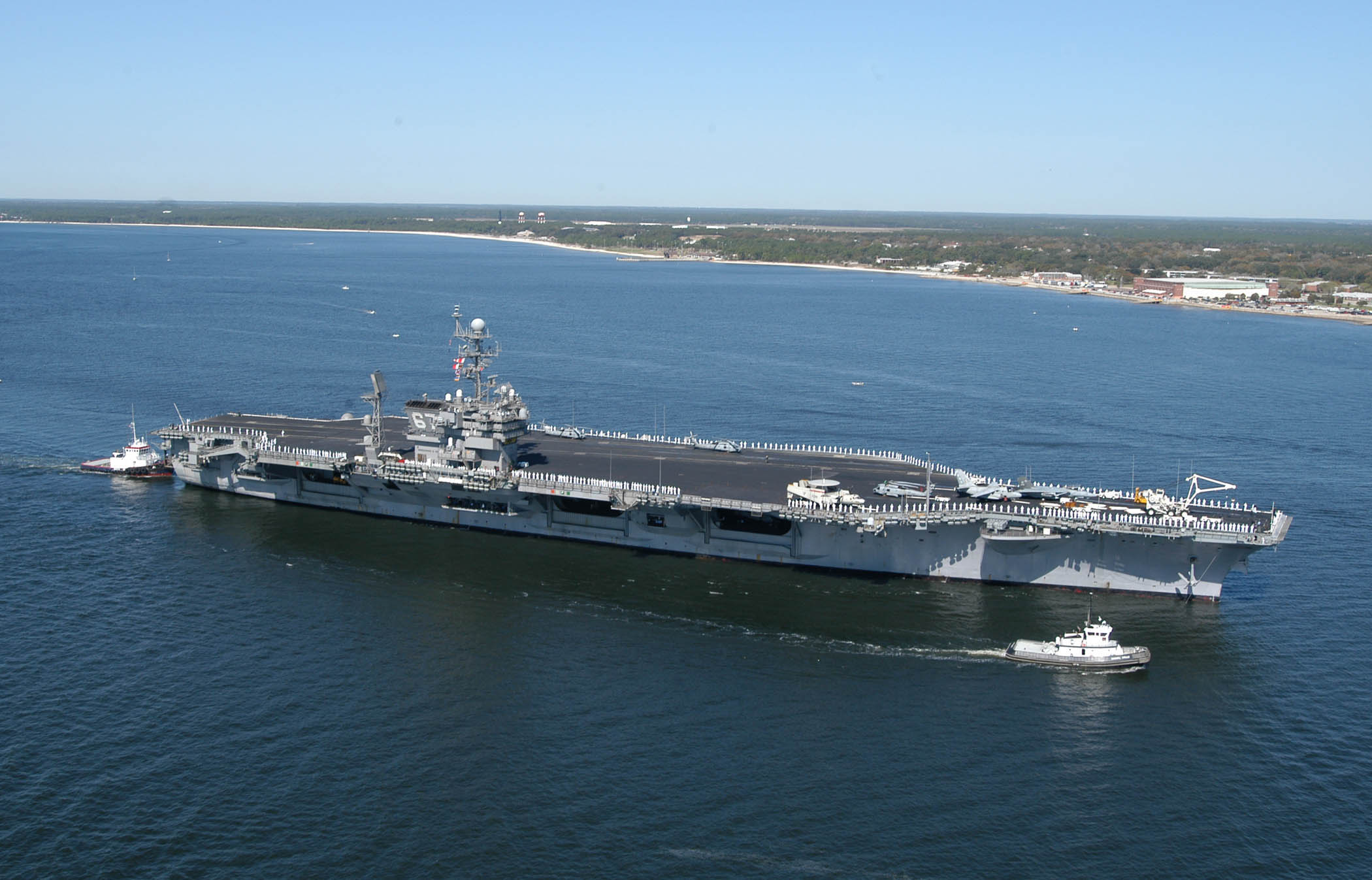 US Navy 040317-N-0000N-036 USS John F. Kennedy (CV 67) arrives at Naval Air Station Pensacola, Fla., for a four-day port visit