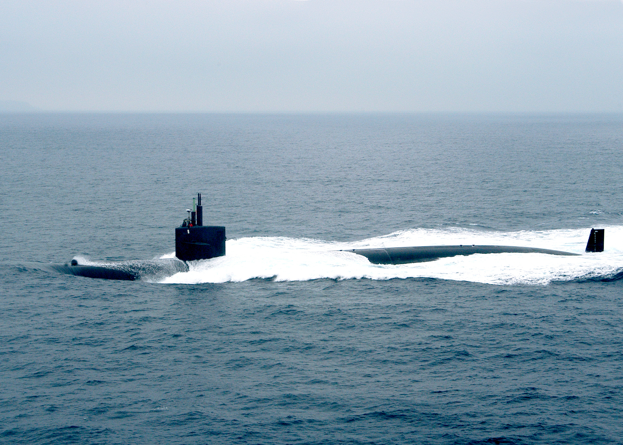 US Navy 040621-N-7615S-182 Los Angeles-class fast attack submarine USS Louisville (SSN 724) gets underway from Naval Submarine Base Point Loma, Calif., to conduct routine exercises