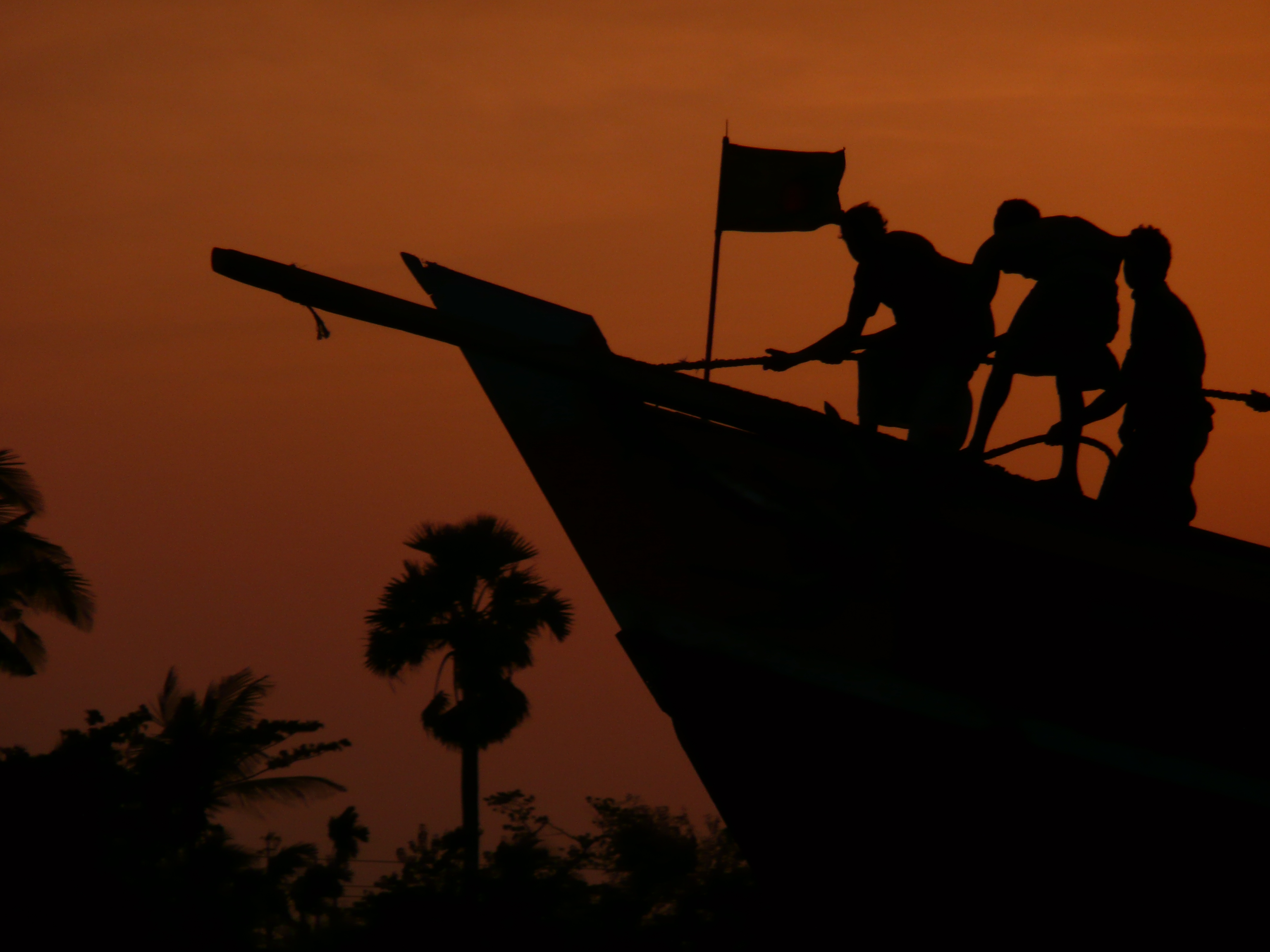 Wooden ship on the Rupsa River (Bangladesh)