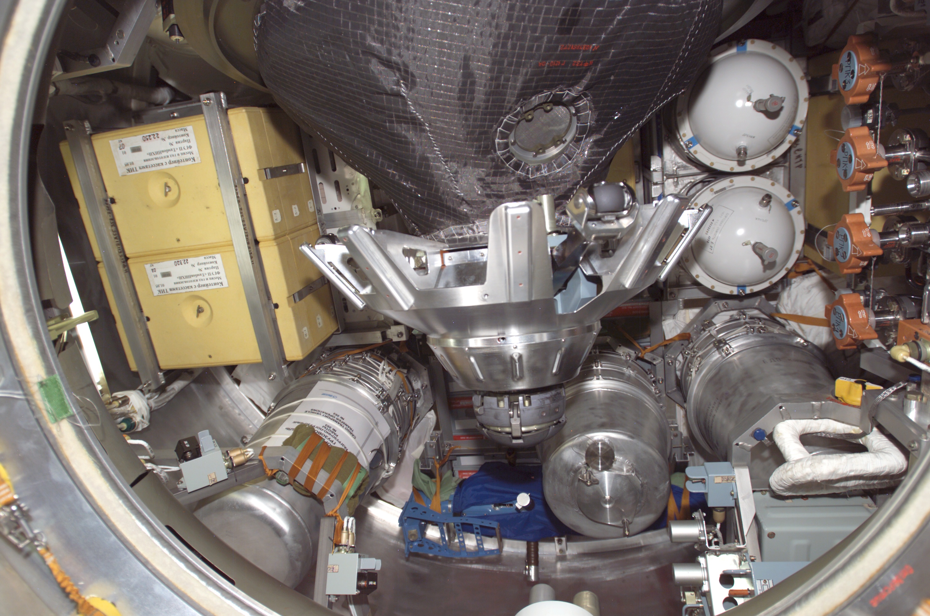 ISS-11 The hatch of the Progress 18 resupply craft