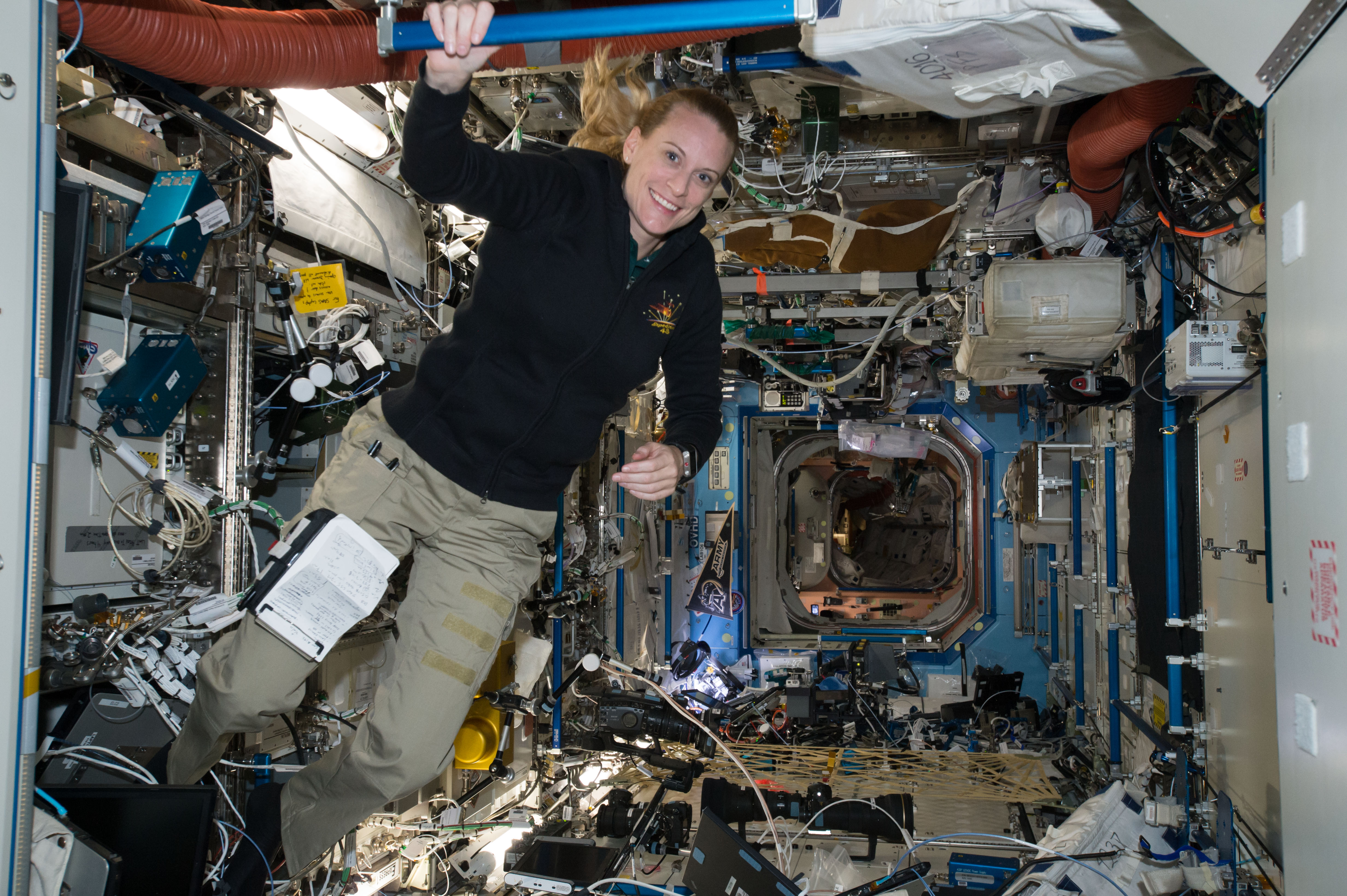 ISS-48 Kate Rubins inside the Destiny laboratory