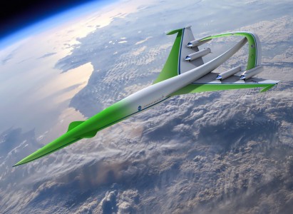 This future aircraft design concept for supersonic flight over land comes from the team led by the Lockheed Martin Corporation.
The team's simulation shows possibility for achieving overland flight by dramatically lowering the level of sonic booms through the use of an 
