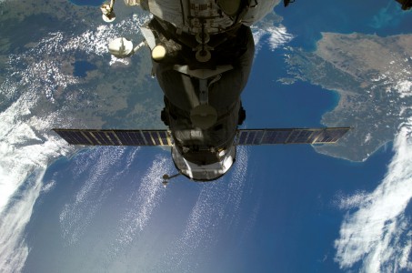 Progress M-62 seen from the International Space Station whilst docked.