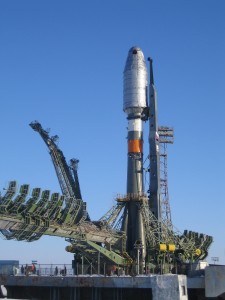 A Metop spacecraft ready for the launch atop a Soyuz-2.1a rocket.