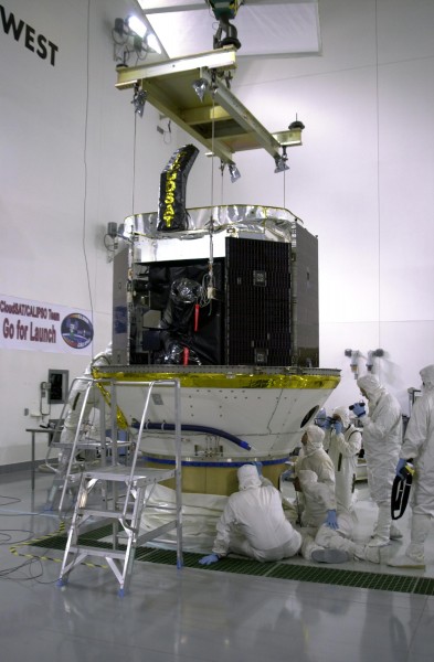 CloudSat in the lower part of the dual-payload attach fitting
