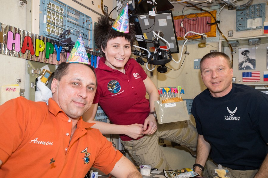 ISS-43 Birthday of astronaut Samantha Cristoforetti