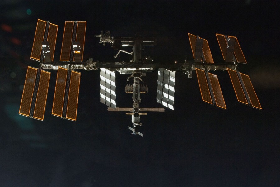 ISS seen from Space Shuttle Endeavour after separation on STS-130