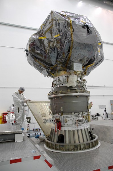 THEMIS under cover on the third stage of an Delta II 7925