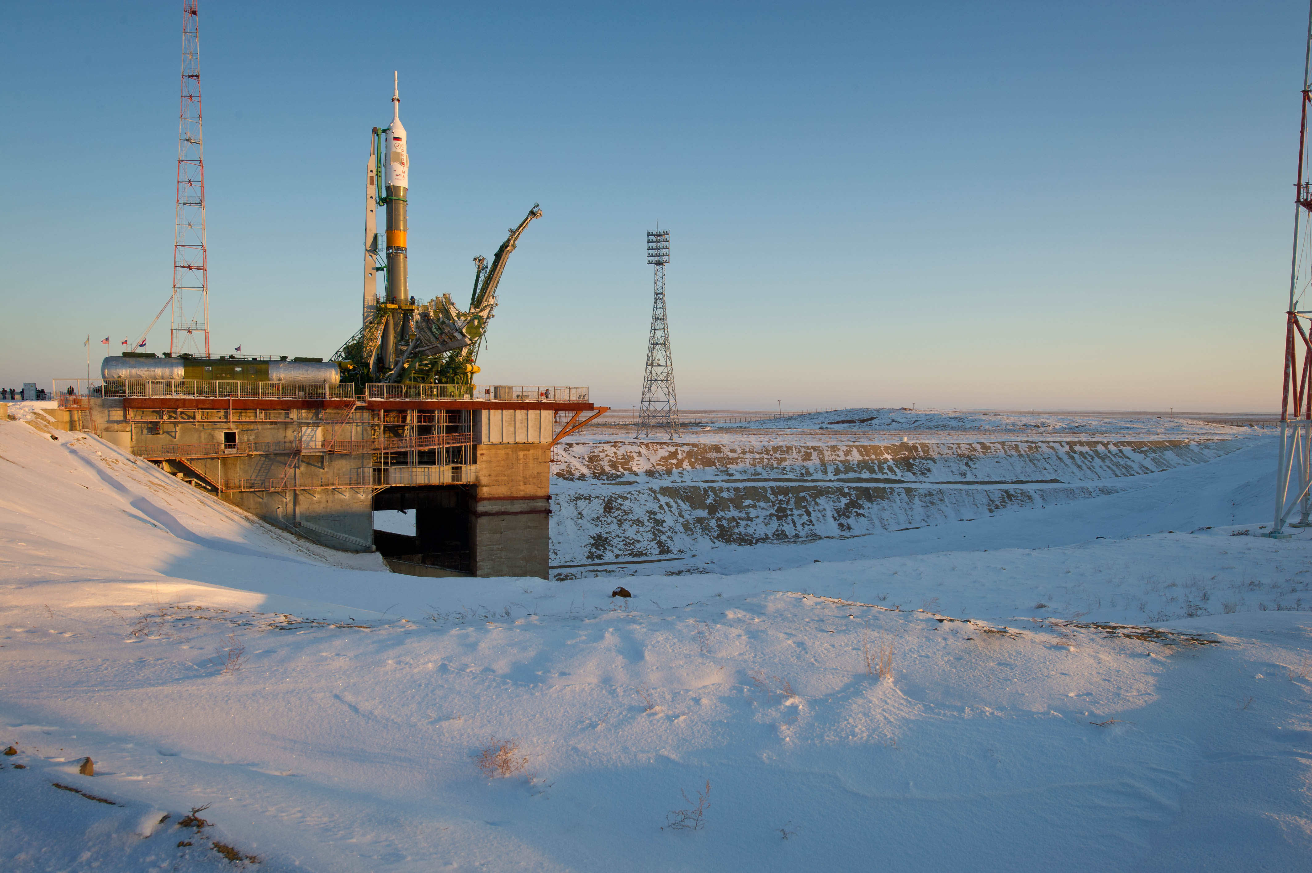 Soyuz TMA-03M rocket at the launch pad