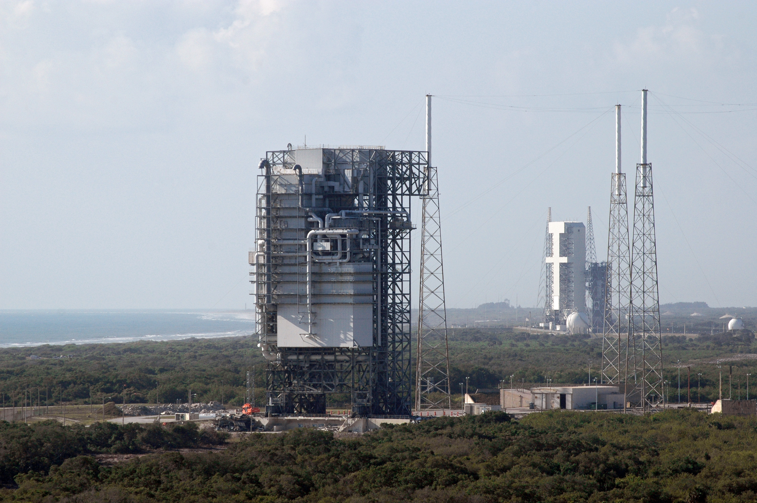 Space Launch Complex 40 with Titan rocket mobile service tower