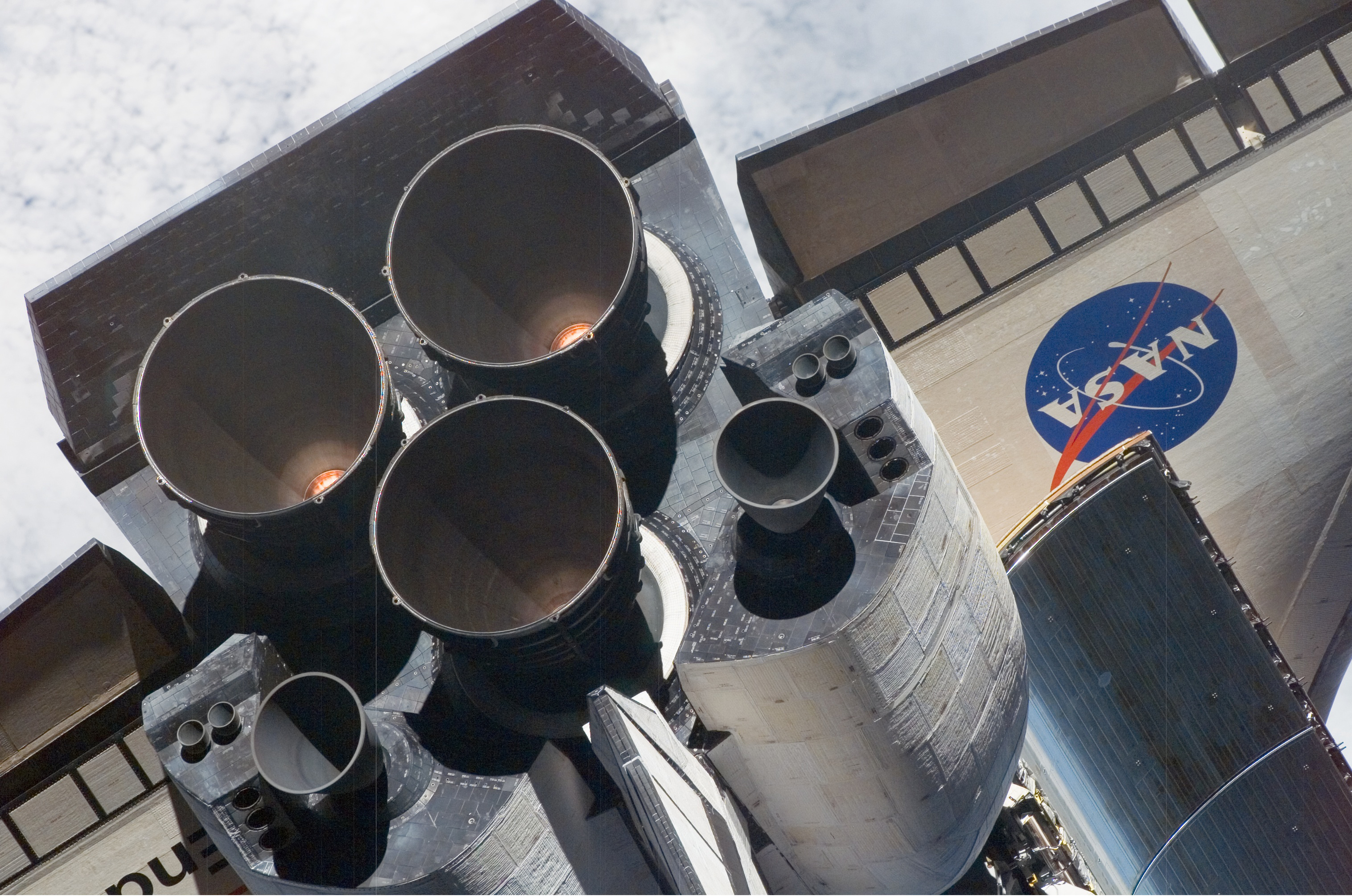 STS-123 tail view of Endeavour