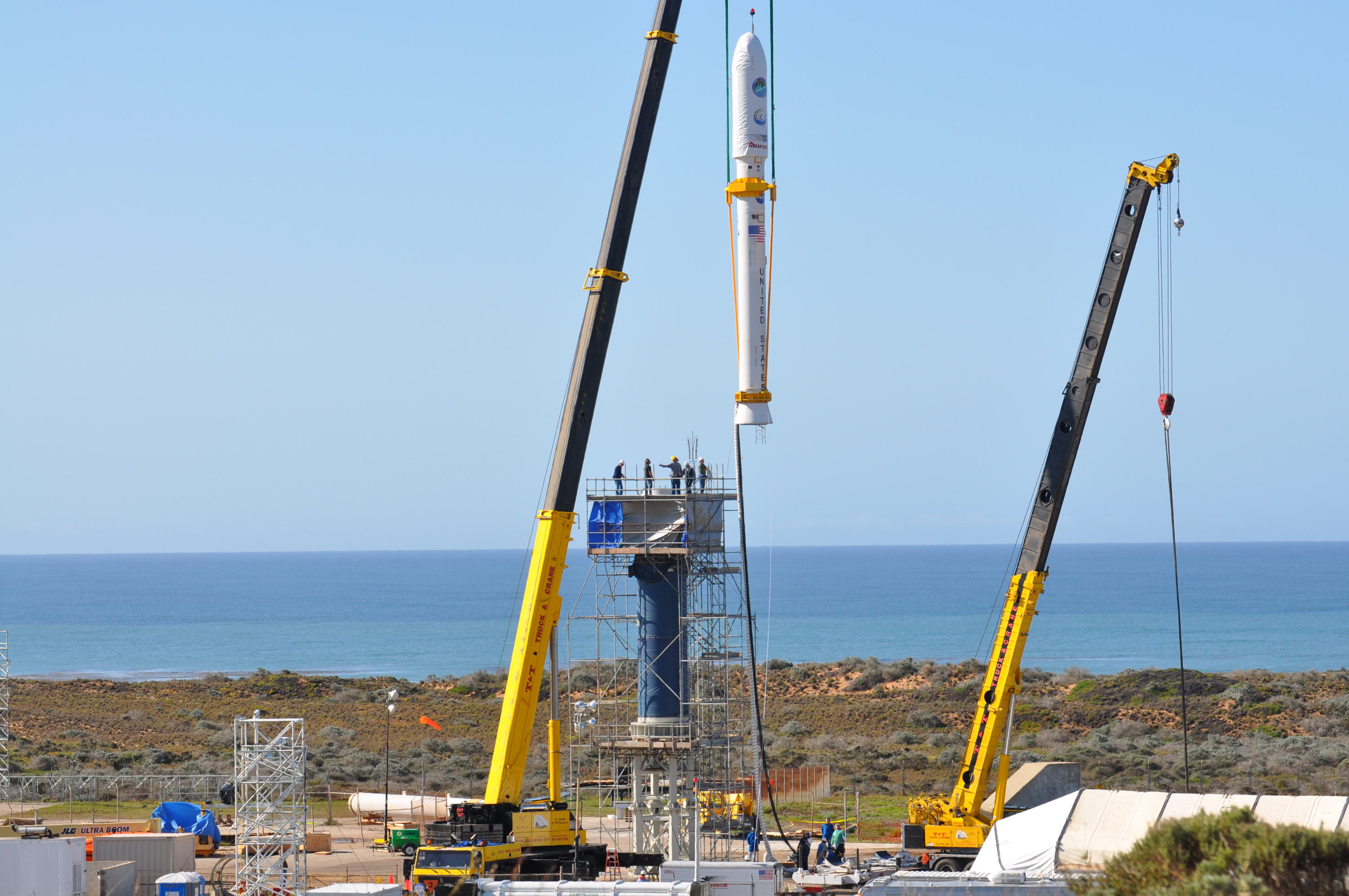 Taurus XL upper Stages lifted on the Stage 0