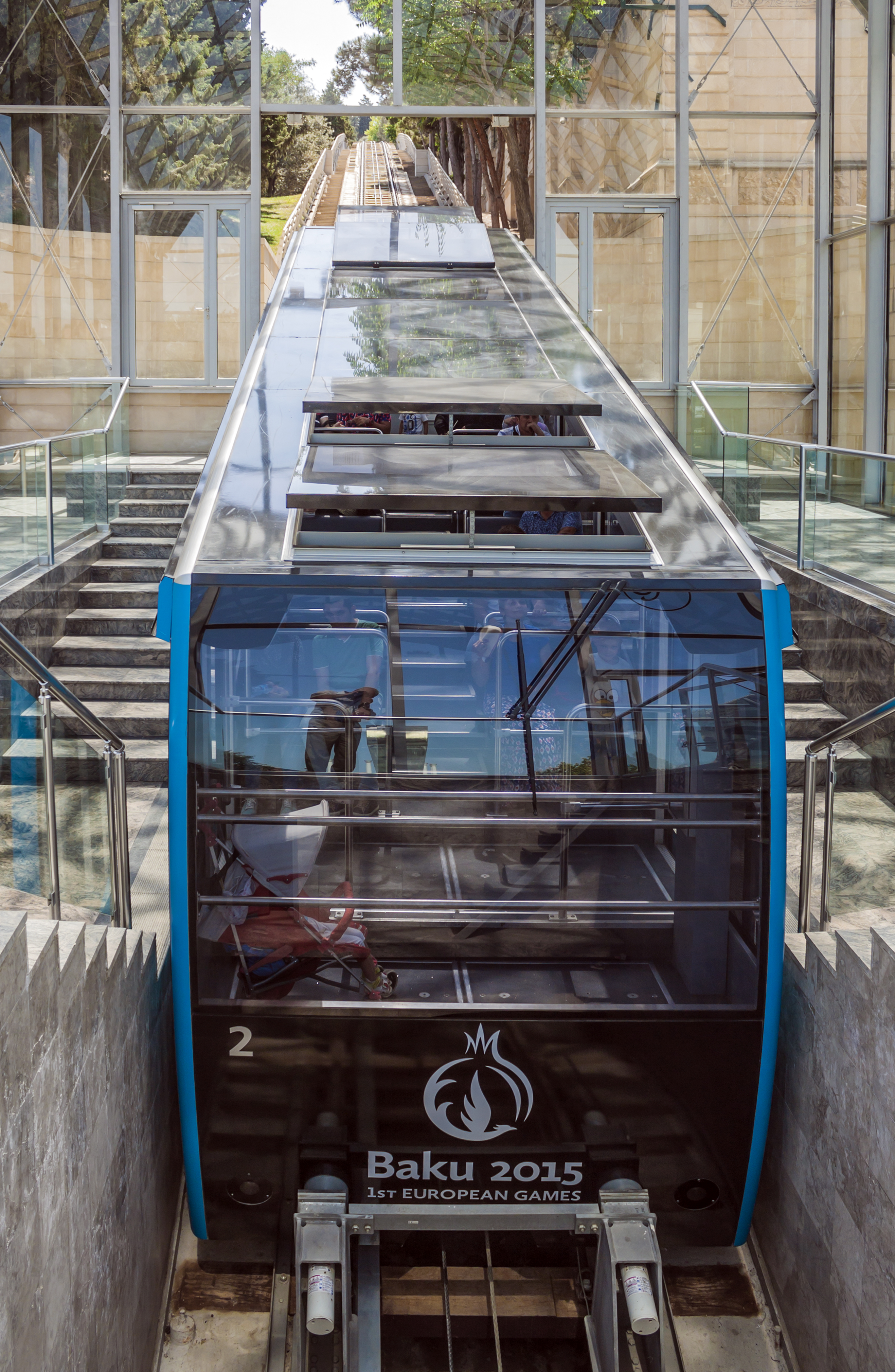 The car of the Baku funicular station