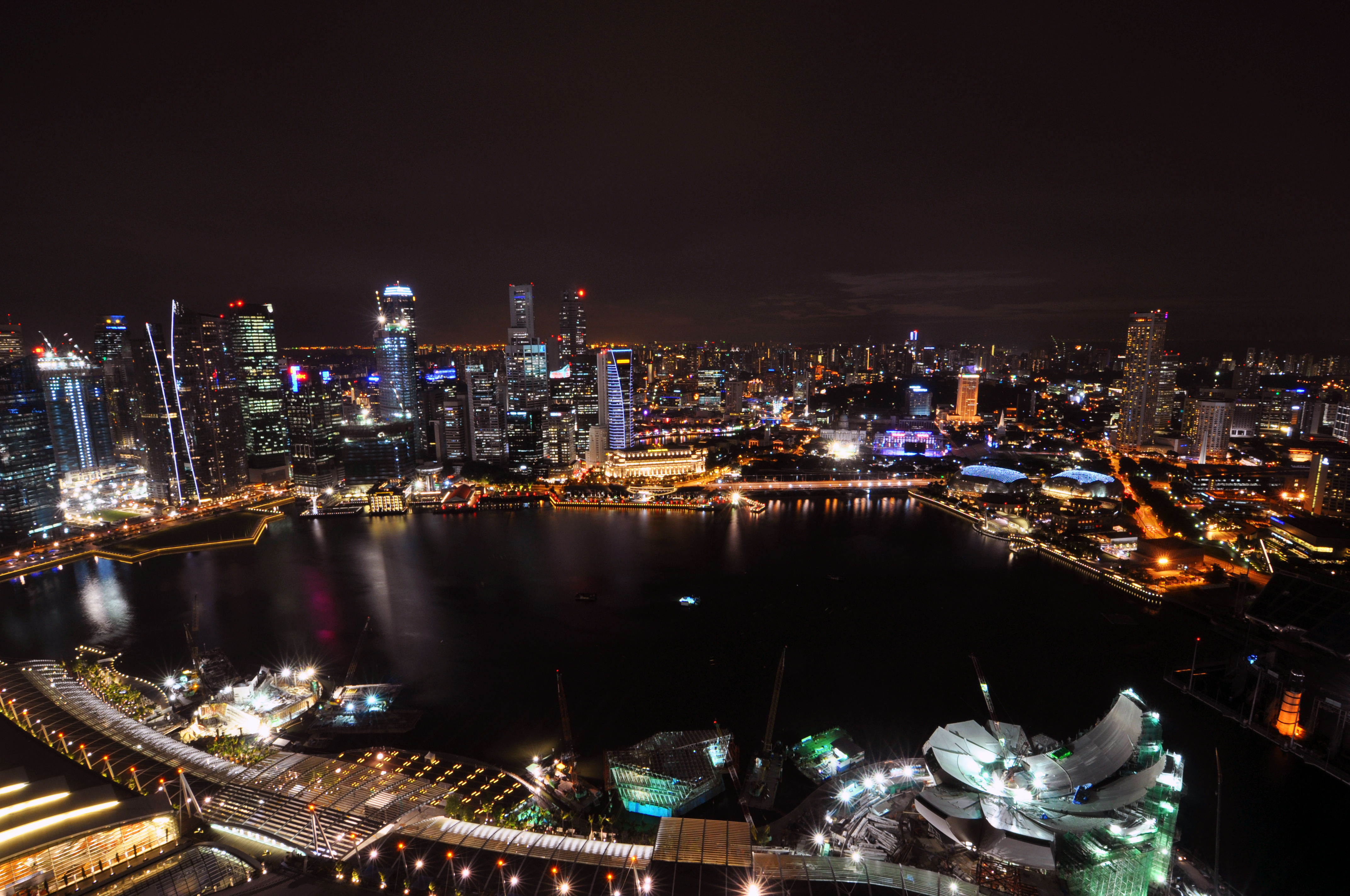 1 marina bay sands skypark night view CBD skyline