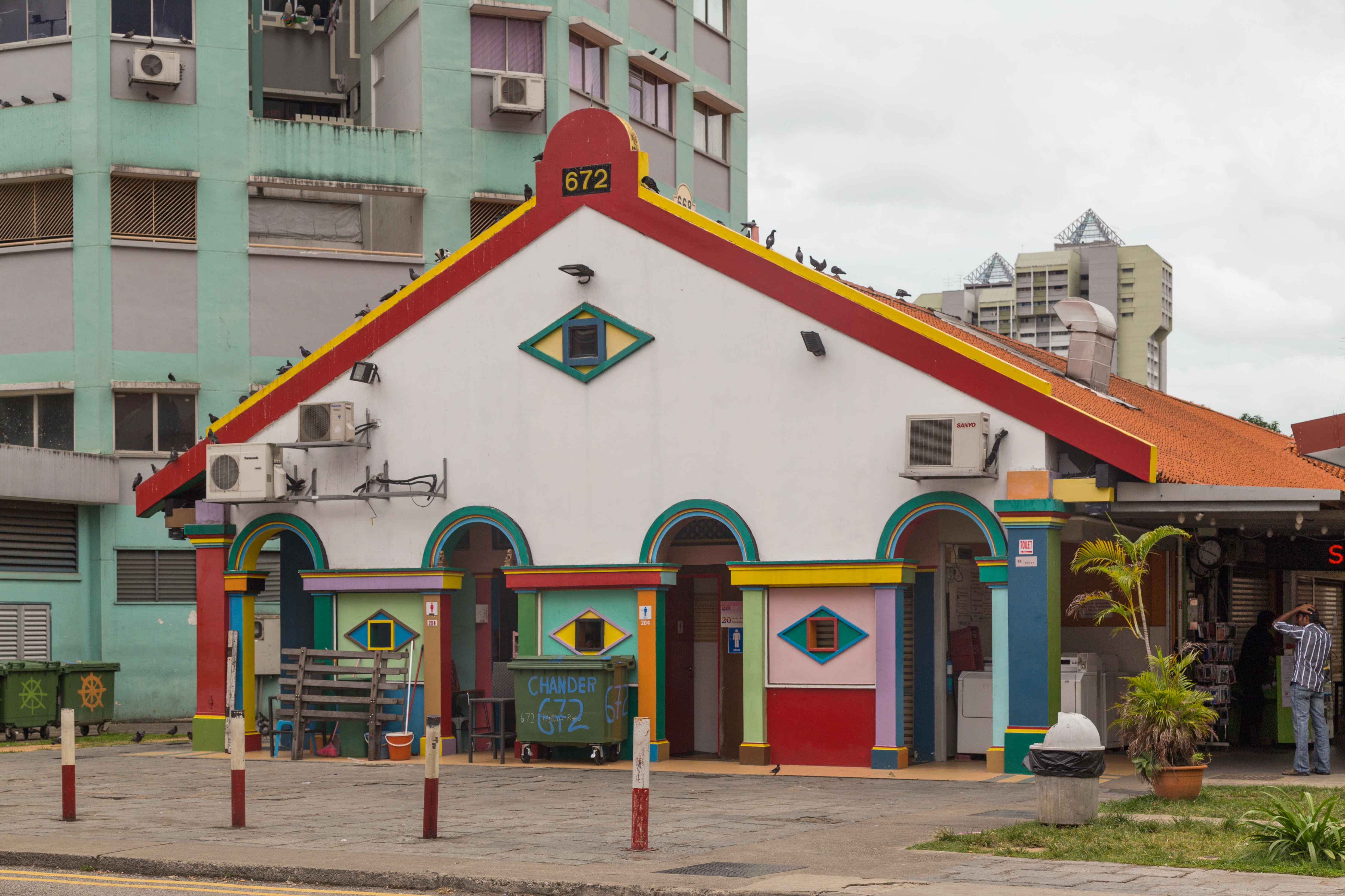 2016 Singapur, Little India, Ulica Kerbau 672, Budynek
