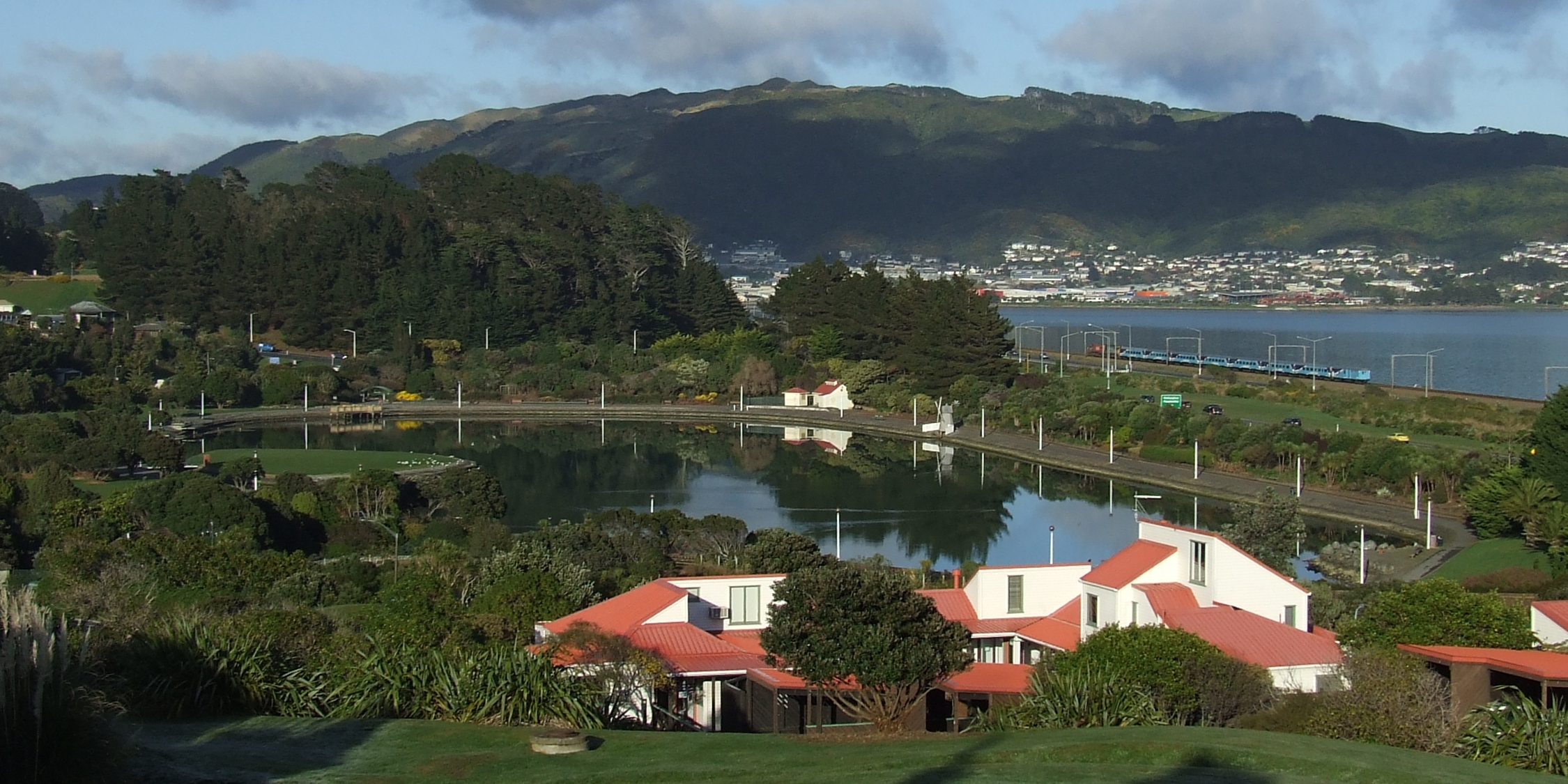 Aotea Lagoon,Porirua,NZ from north-east (straightened)
