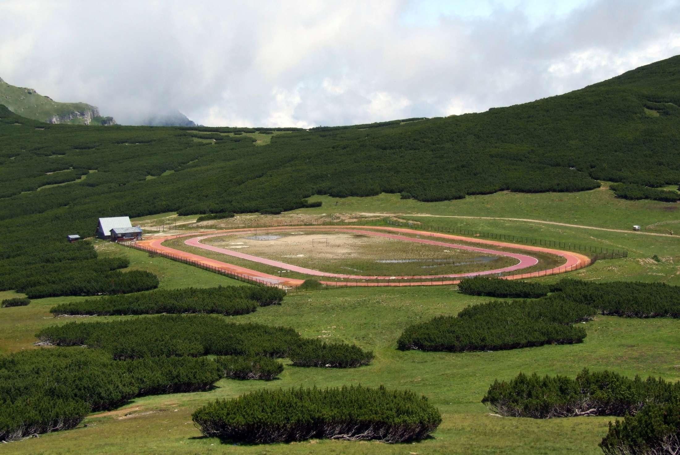 Athletic stadium in Bucegi mountains