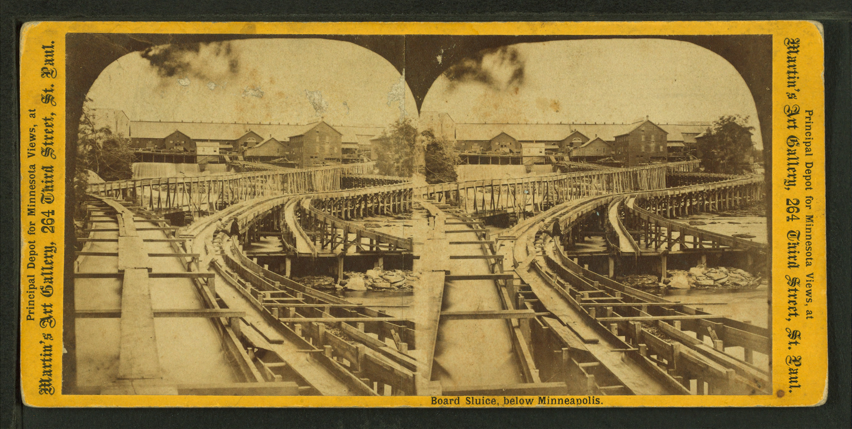 Board sluice, below Minneapolis, by Martin's Art Gallery