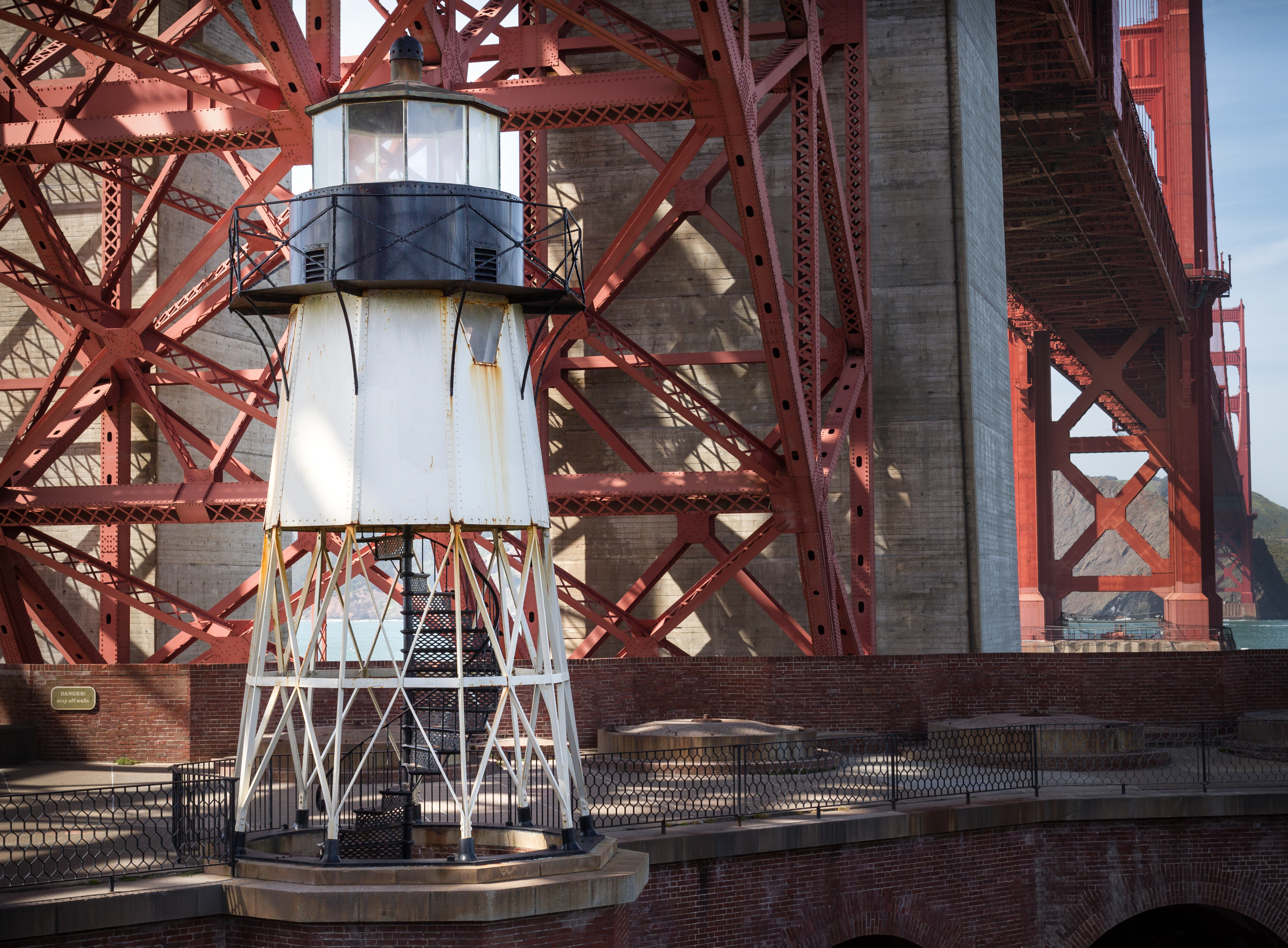 Fort Point Light below the Golden Gate Bridge