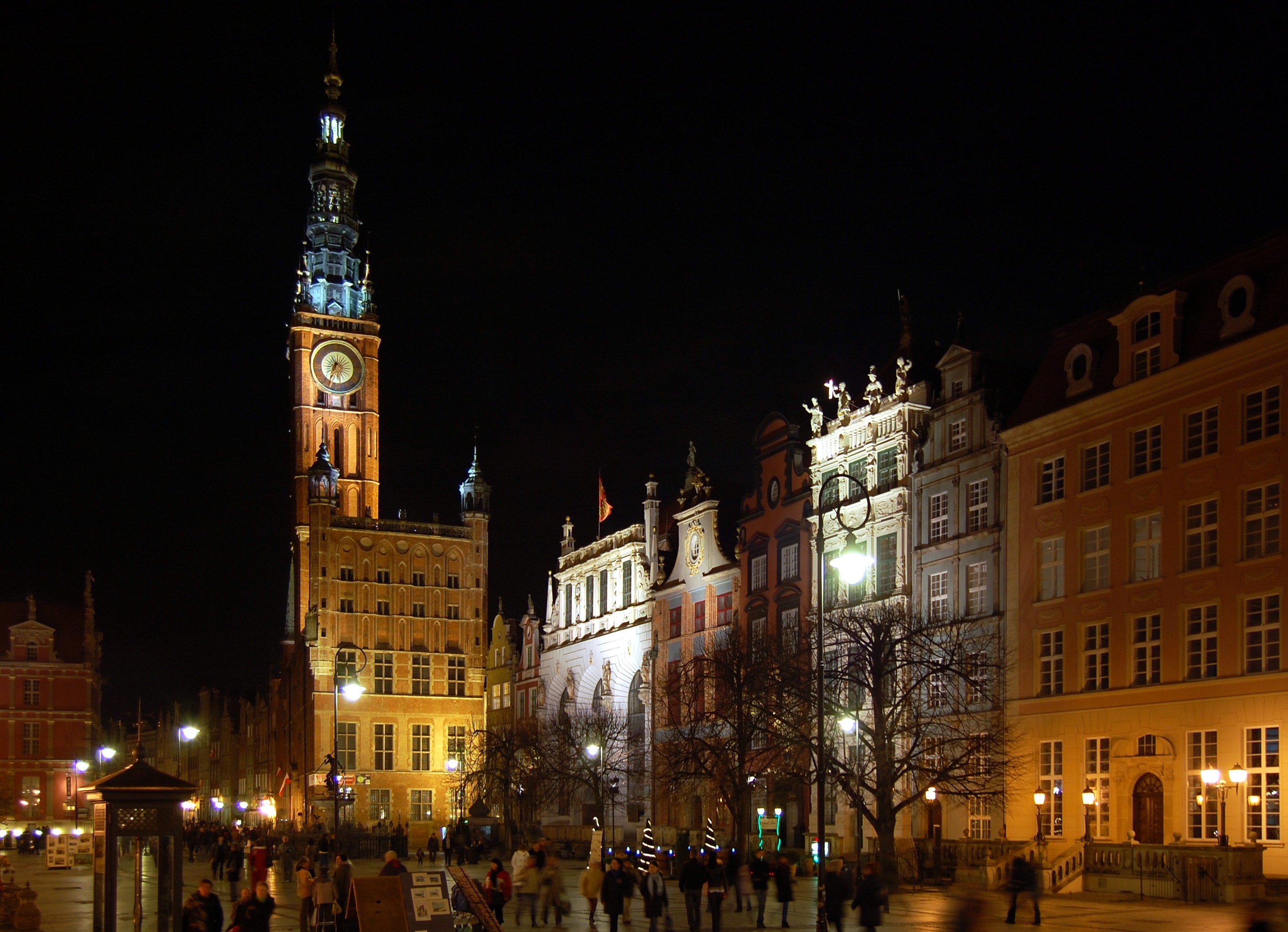 Gdańsk Długi Targ nocą