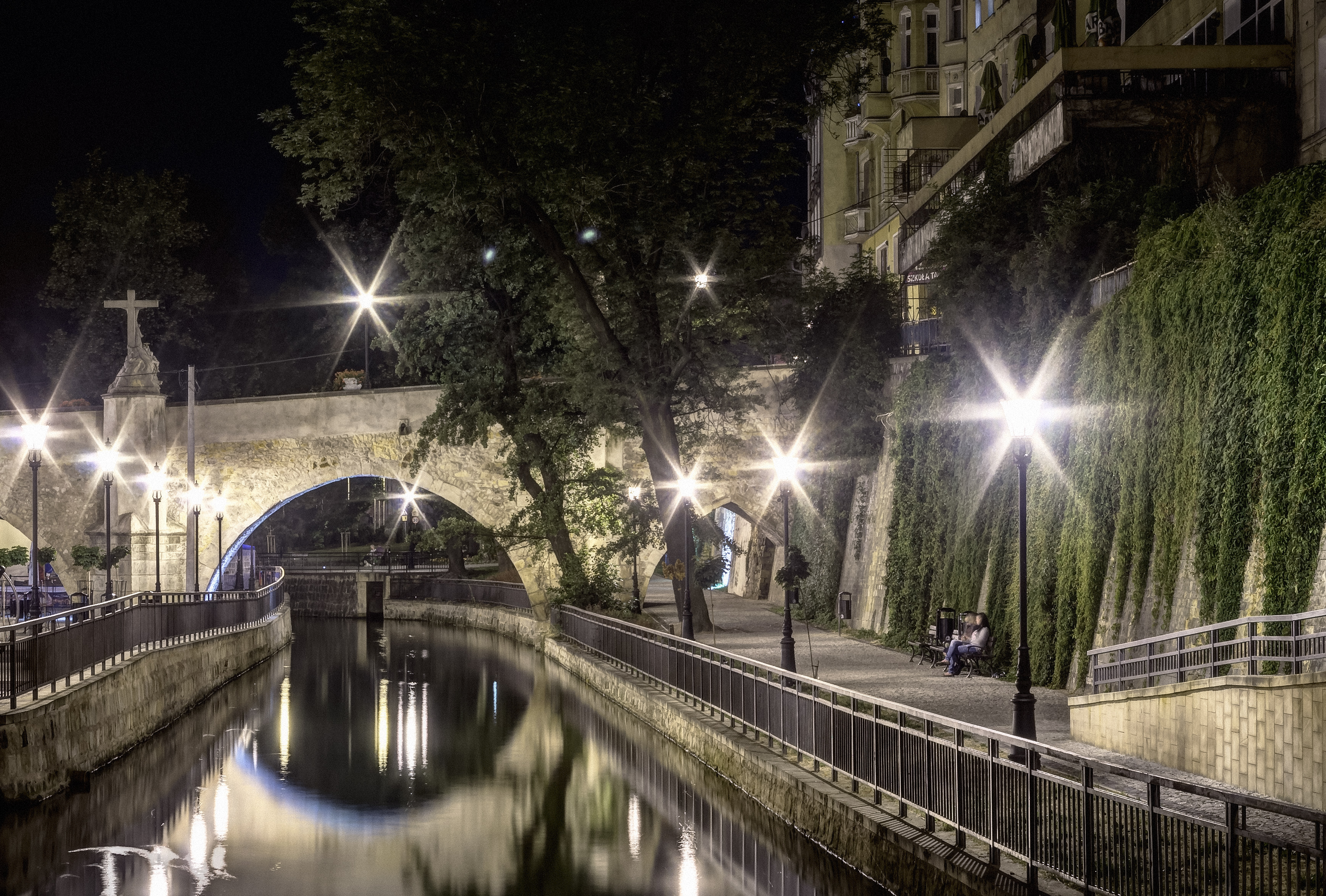 Gotycki most na Mlynowce - nocny pejzaz