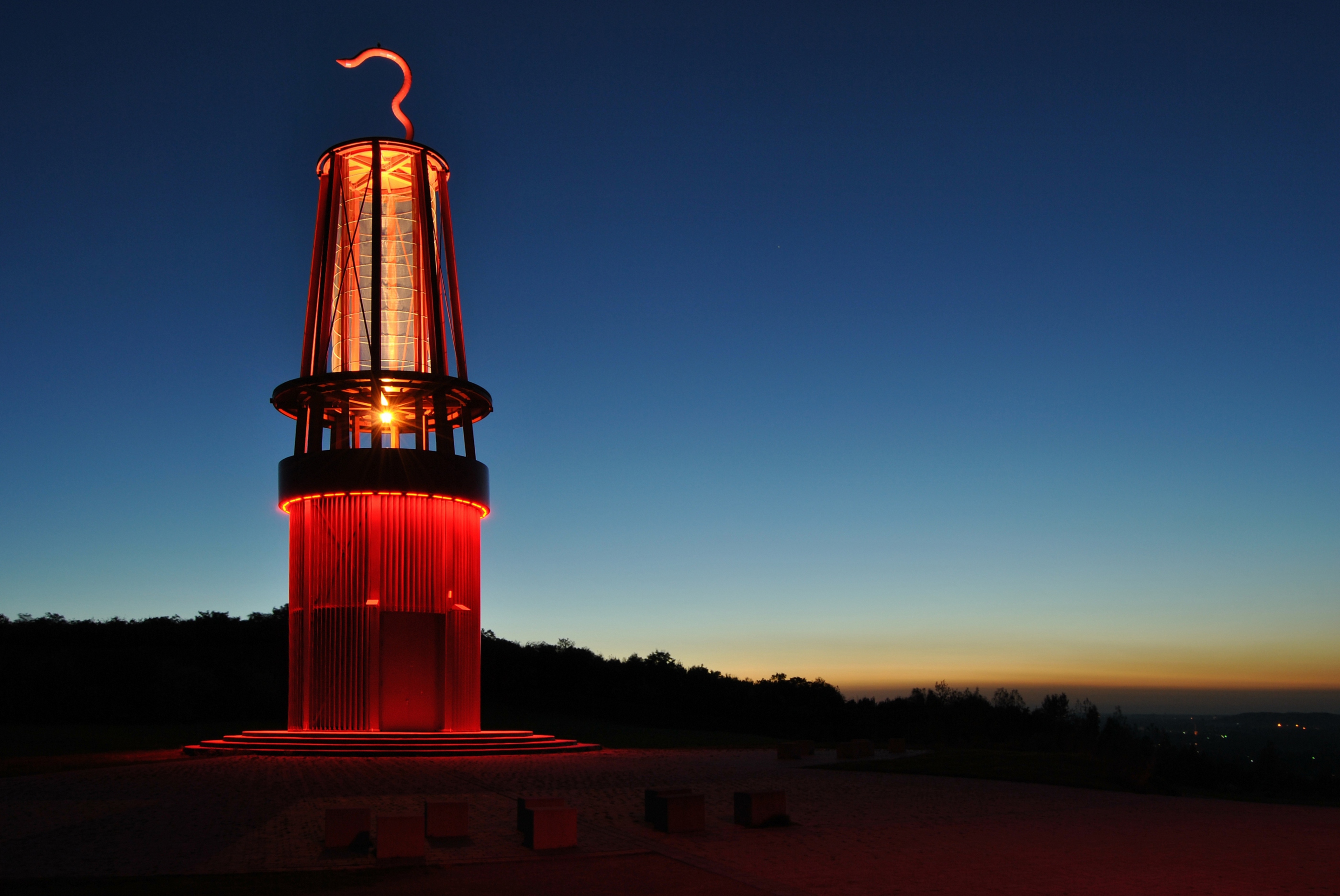 Grubenlampe, Halde Rheinpreußen, Blaue Stunde, 2010-10-09, I