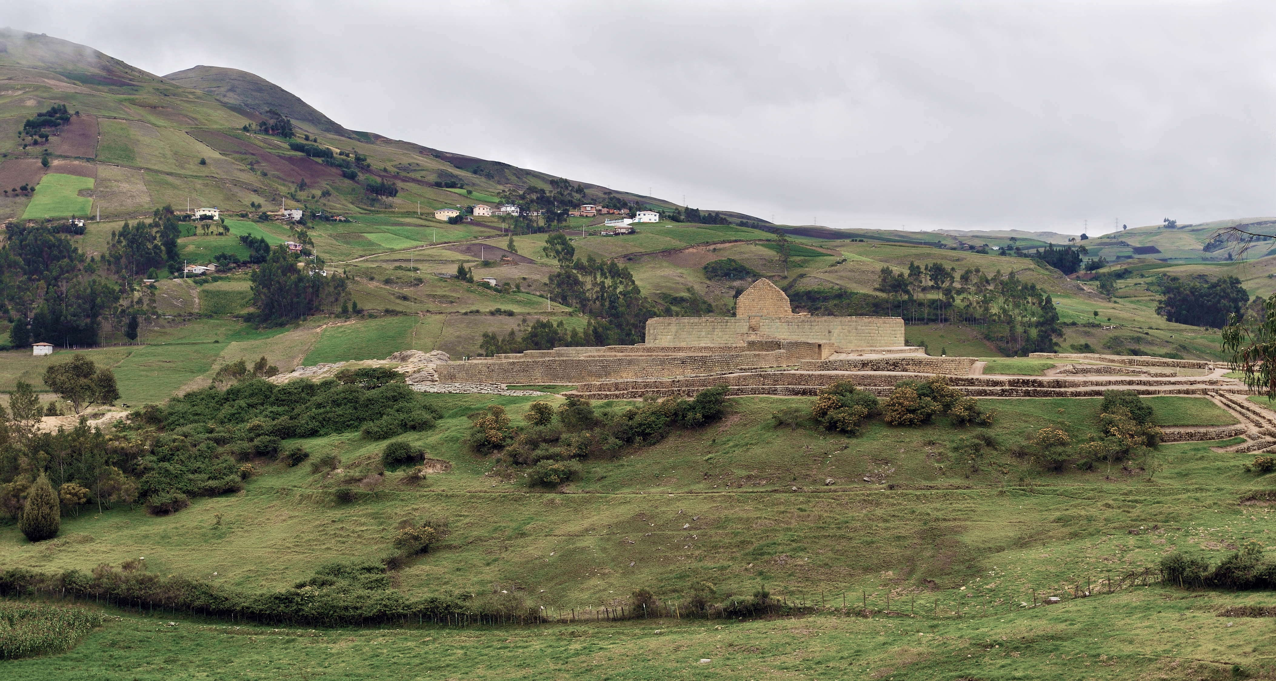Ingapirca Canari-Incan ruins seen from Ingapirca