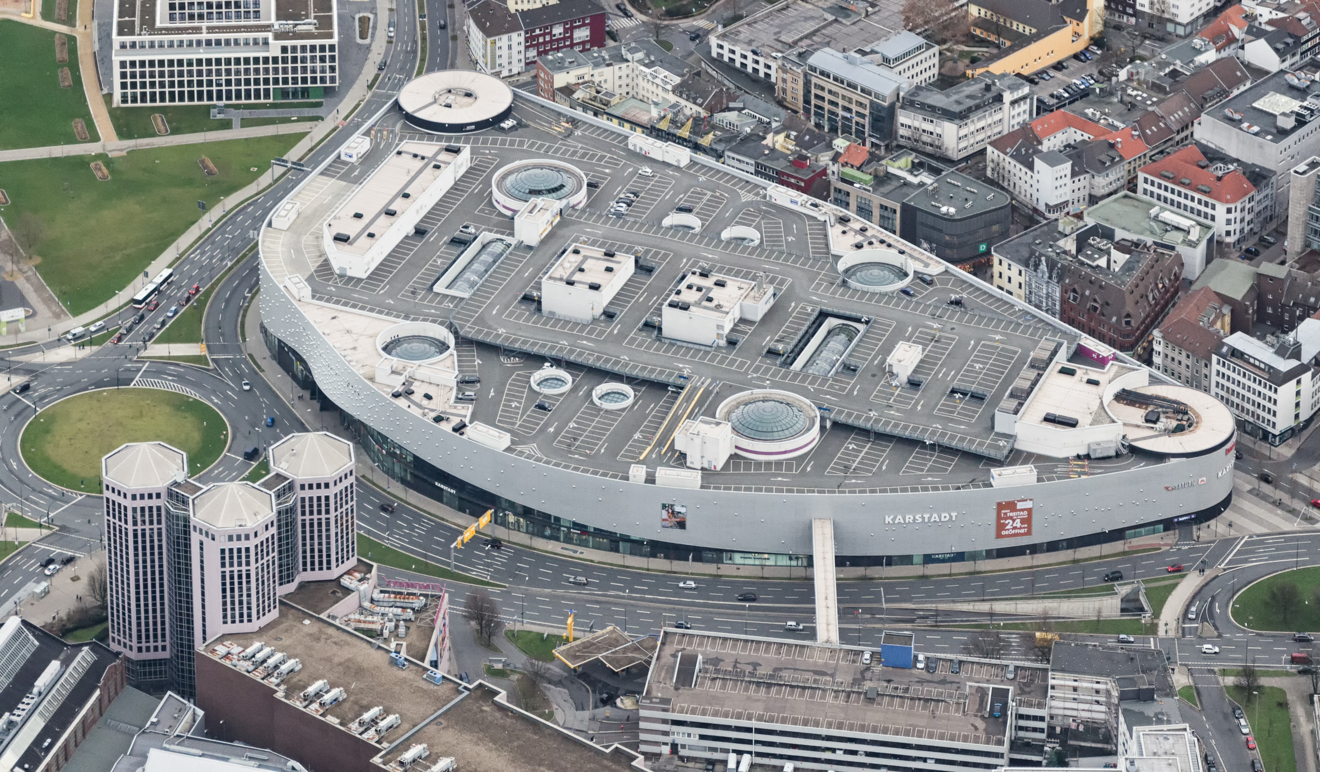 Limbecker Platz Luftaufnahme Blickrichtung Ost 2014