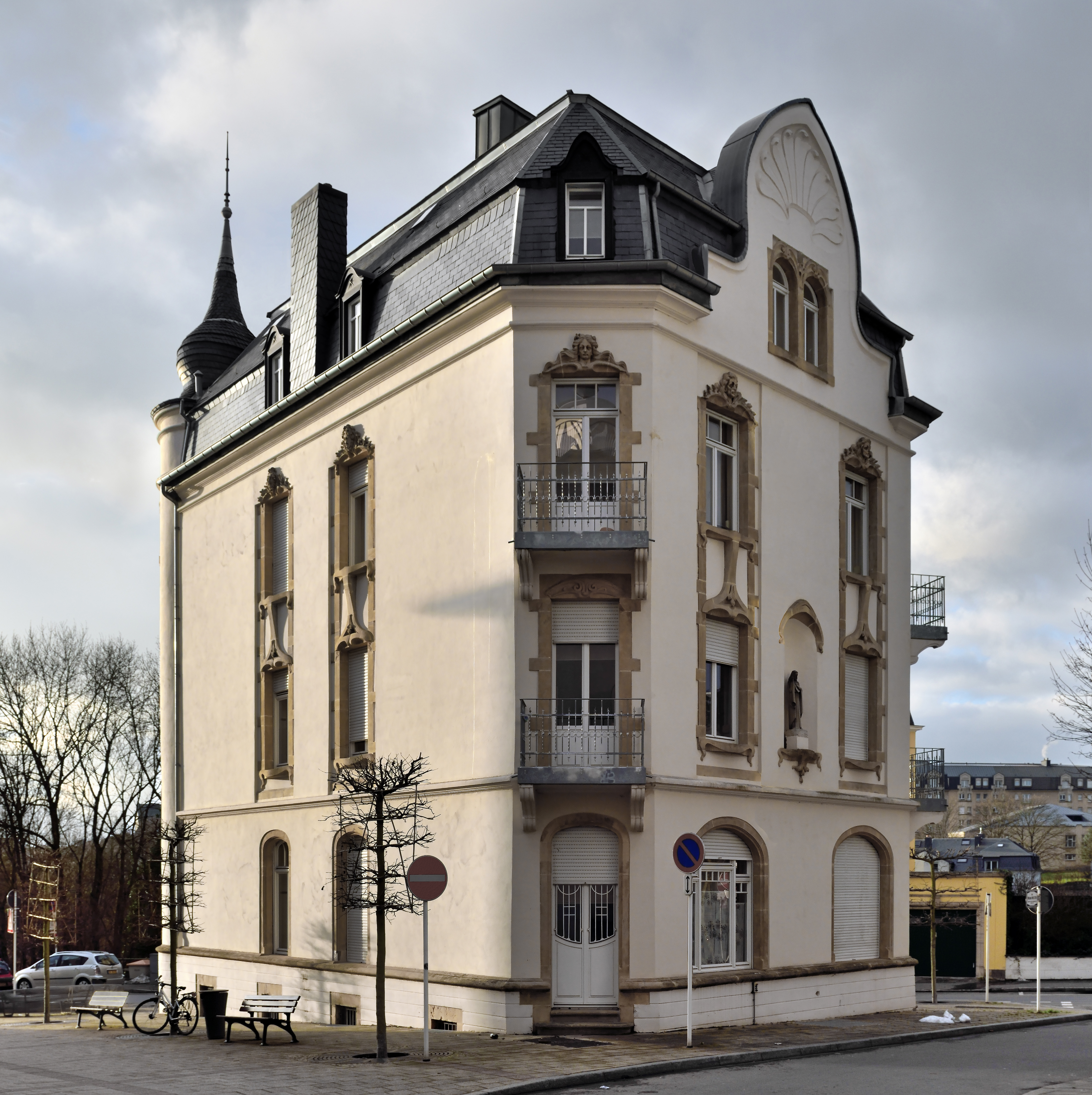 Luxembourg City Flat Iron Building Streckeisen from East
