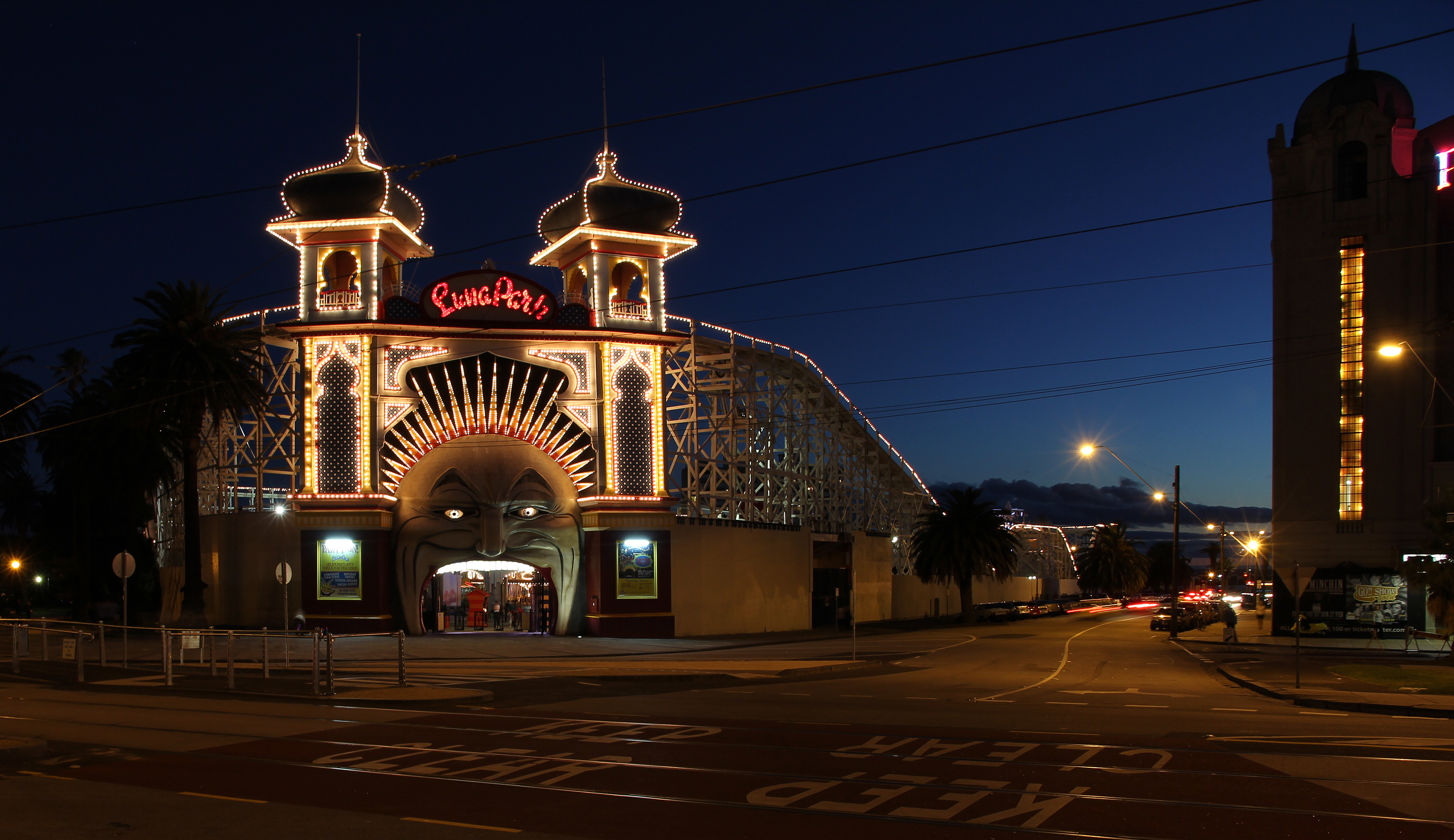 Melbourne Luna Park at Dusk