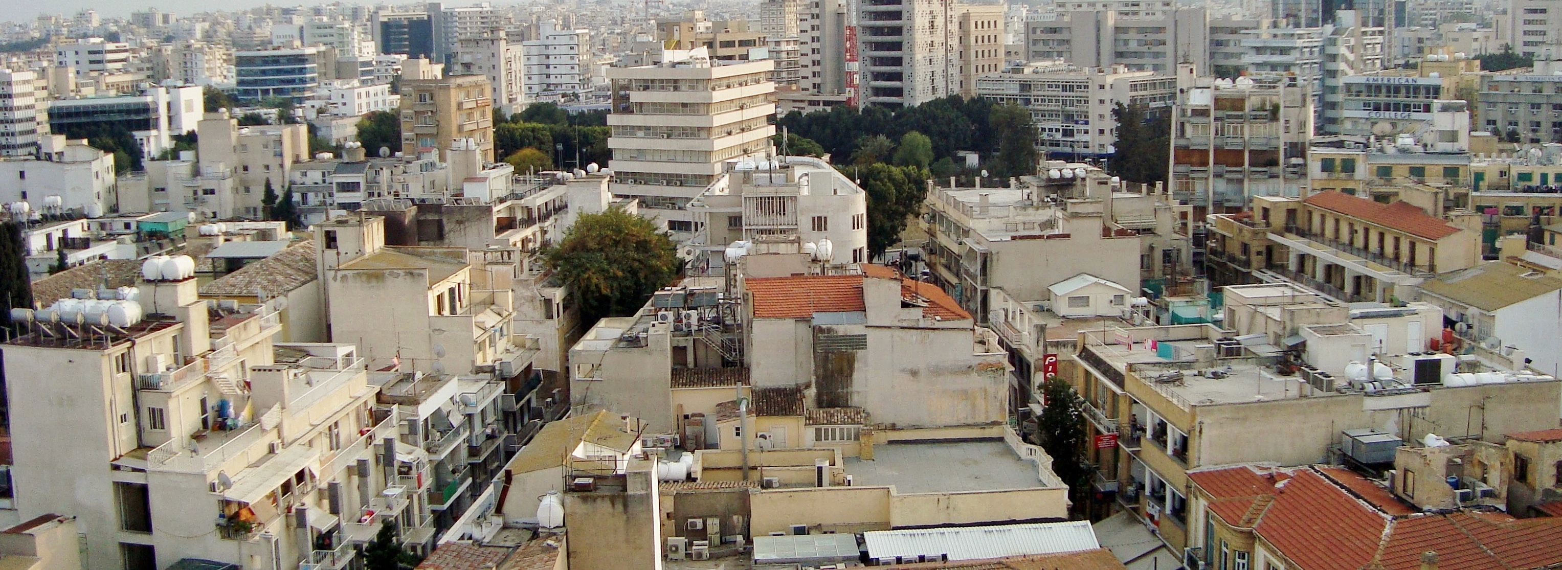 Nicosia panorama in evening